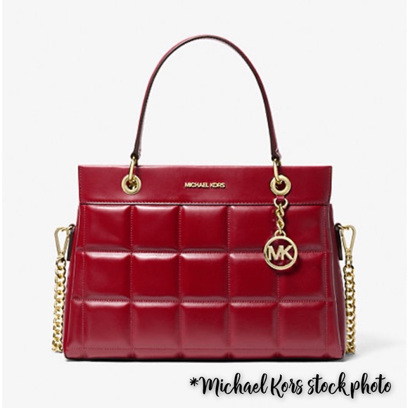 🚫SOLD🚫Michael Kors Susan Medium Quilted Leather Satchel and Metallic Wristlet - Picture 3 of 17